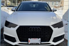Audi A4 Premium Quattro 2017 No drill no holes license plate holder mount bracket relocator
