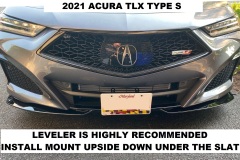 Acura TLX Type S 2021 No drill no holes license plate holder mount bracket relocator